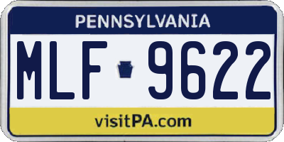 PA license plate MLF9622