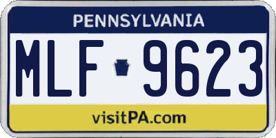 PA license plate MLF9623