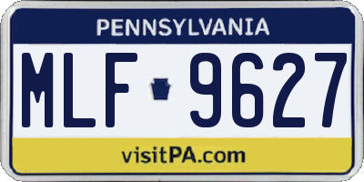PA license plate MLF9627