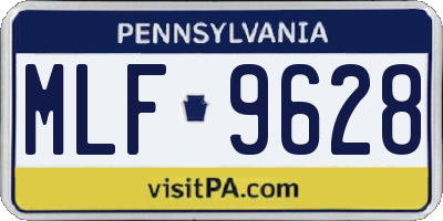 PA license plate MLF9628
