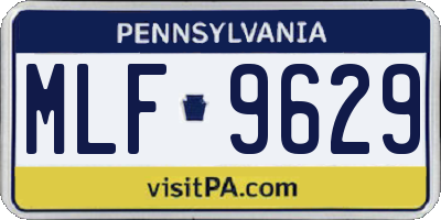 PA license plate MLF9629