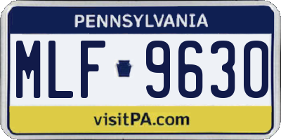 PA license plate MLF9630