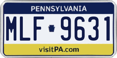 PA license plate MLF9631