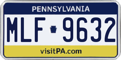 PA license plate MLF9632