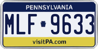 PA license plate MLF9633