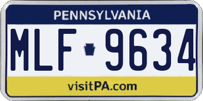 PA license plate MLF9634