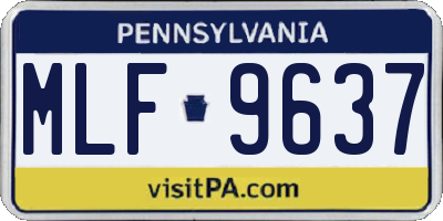 PA license plate MLF9637