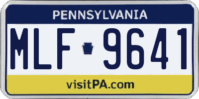 PA license plate MLF9641