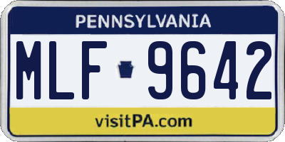 PA license plate MLF9642