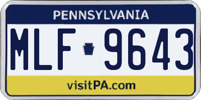 PA license plate MLF9643