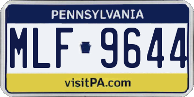 PA license plate MLF9644