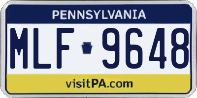 PA license plate MLF9648
