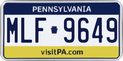 PA license plate MLF9649