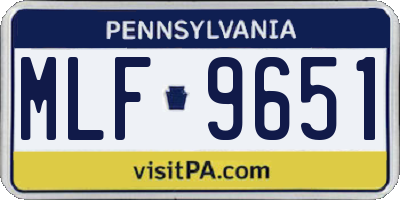 PA license plate MLF9651
