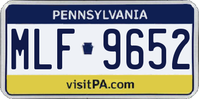 PA license plate MLF9652