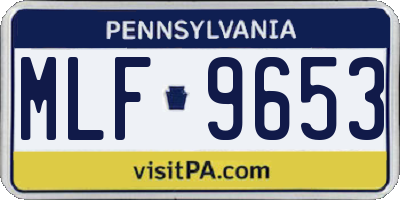 PA license plate MLF9653