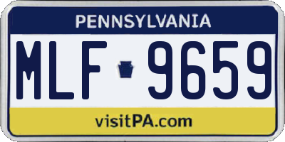 PA license plate MLF9659