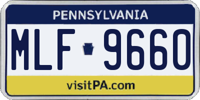 PA license plate MLF9660