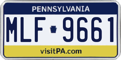 PA license plate MLF9661