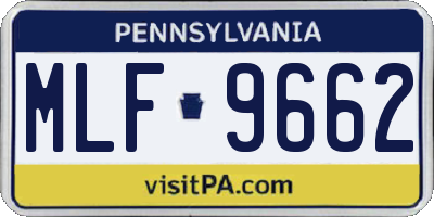 PA license plate MLF9662