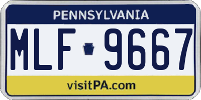 PA license plate MLF9667