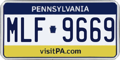 PA license plate MLF9669