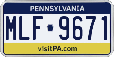 PA license plate MLF9671