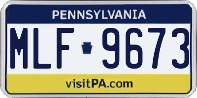 PA license plate MLF9673