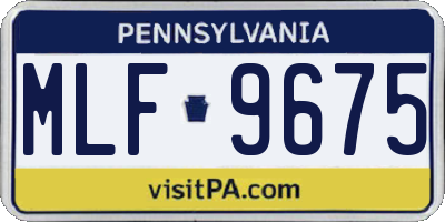PA license plate MLF9675