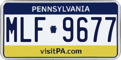 PA license plate MLF9677