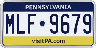 PA license plate MLF9679