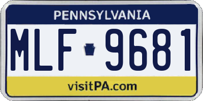 PA license plate MLF9681
