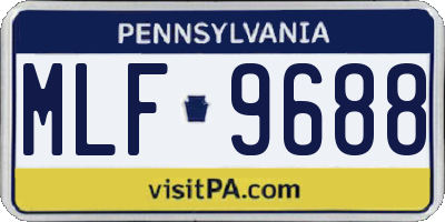 PA license plate MLF9688