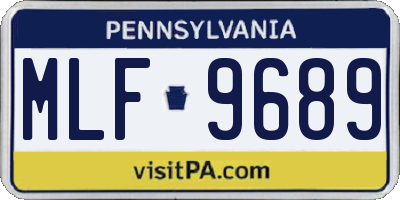 PA license plate MLF9689