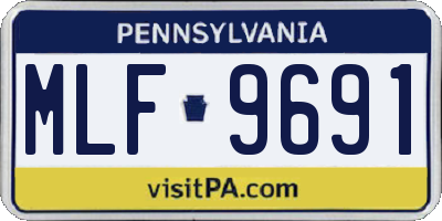 PA license plate MLF9691