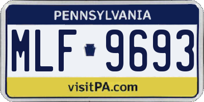 PA license plate MLF9693