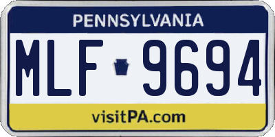 PA license plate MLF9694