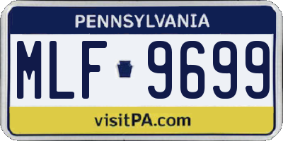 PA license plate MLF9699