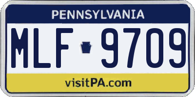 PA license plate MLF9709