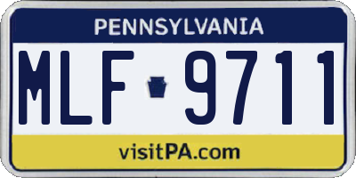 PA license plate MLF9711