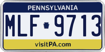 PA license plate MLF9713