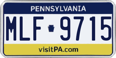 PA license plate MLF9715