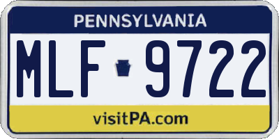 PA license plate MLF9722