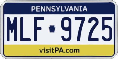 PA license plate MLF9725