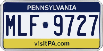 PA license plate MLF9727