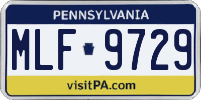 PA license plate MLF9729
