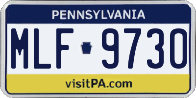 PA license plate MLF9730
