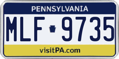PA license plate MLF9735