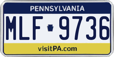 PA license plate MLF9736