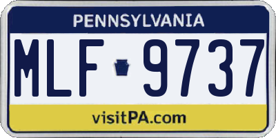 PA license plate MLF9737